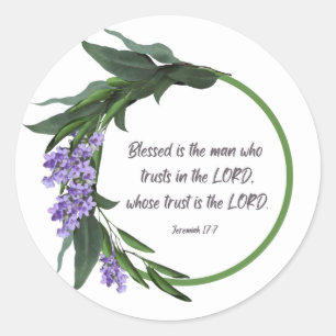 Pegatina cristiana Floral Design Jeremiah 17:7