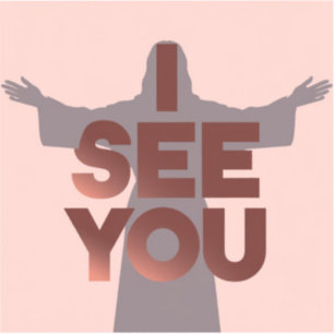 Pegatina Cristiano Jesús te está vigilando, Jesús te veo