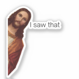 Pegatina Cristiano Jesús te está vigilando, Jesús Vi Eso