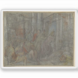 Pegatina Cristo conduciendo a los cambiantes de dinero del 