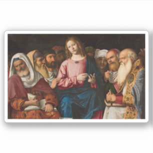 Pegatina Cristo entre los doctores (1504)