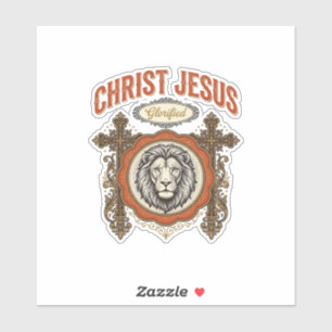 Pegatina Cristo Jesús Fe Vintage León