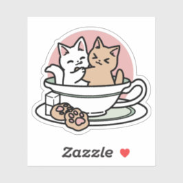 Pegatina Cristóbal arrollador en una copa - Tiempo de té ad