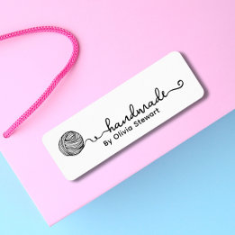 Pegatina crochet con hilo y nombre personalizado