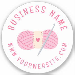 Pegatina Crochet Crocheting Sitio web Personalizado Nombre 