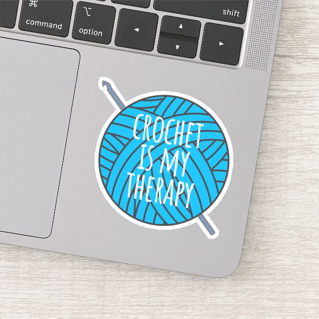 Pegatina Crochet es mi terapia (Detalle)