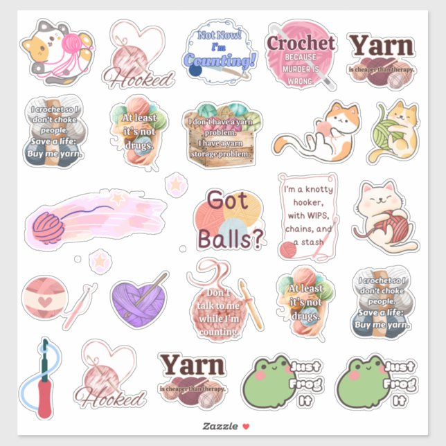 Pegatina Crochet Sticker Assortment (Hoja)