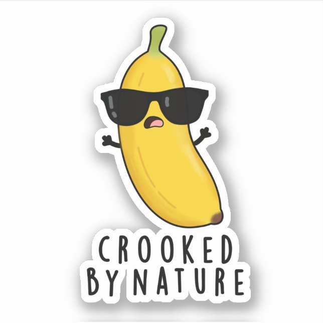 Pegatina Cromado por la Naturaleza Funny Banana Pun (Anverso)