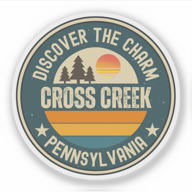 Pegatina Cross Creek, Pensilvania (Anverso)