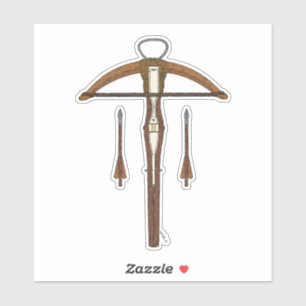 Pegatina Crossbow medieval con perlas