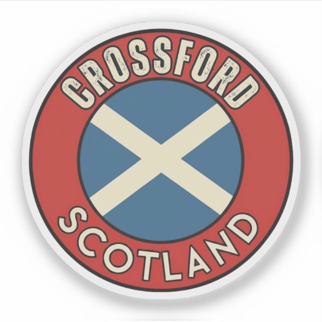 Pegatina Crossford, Escocia (Anverso)