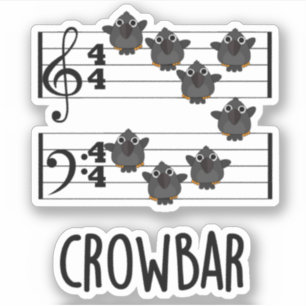 Pegatina Crow Bar Funny Music Bird Pun