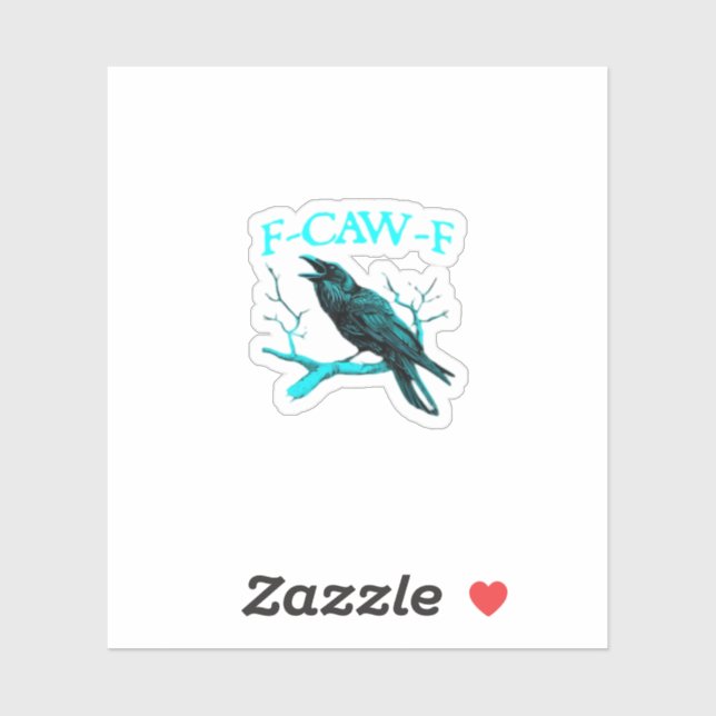 Pegatina Crow F-Caw-F Funny Bird Retro (Hoja)