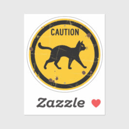 Pegatina Cruce de gato negro - Rótulo de advertencia de Hal