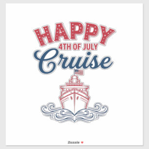 Pegatina Crucero Feliz 4 de Julio Diseño Patriótico de Barc