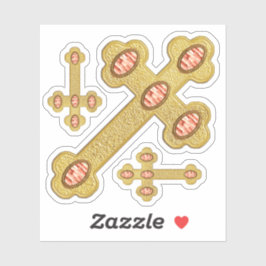 Pegatina Cruces buceadas con 5 falsos ácidos rojos - contor