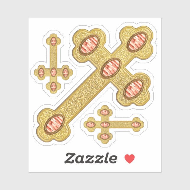 Pegatina Cruces buceadas con 5 falsos ácidos rojos - contor (Hoja)