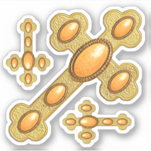 Pegatina Cruces con 6 Faux Sardonyx - Contour