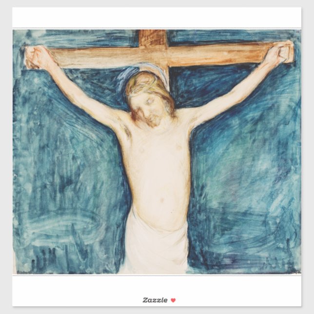 Pegatina Crucifixión del Retablo de la Iglesia (Hoja)
