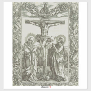 Pegatina Crucifixión medieval de Jesucristo