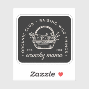 Pegatina Crunchy mamá club de mamás orgánicas citas gracios
