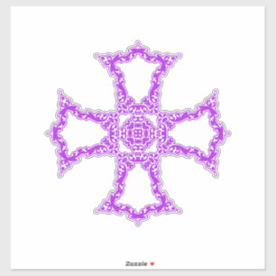 Pegatina Cruz Cristiana Rosa Arte Moderno Estético