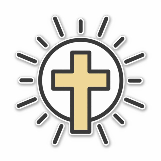 Pegatina Cruz cristiana simple (Anverso)