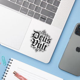 Pegatina Cruz de Cruzado Deus Vult Estilo de Tatuaje Cristi