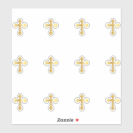 Pegatina Cruz de la Trinidad del tono dorado