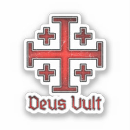 Pegatina Cruz de los Caballeros Templarios de Jerusalén Cru