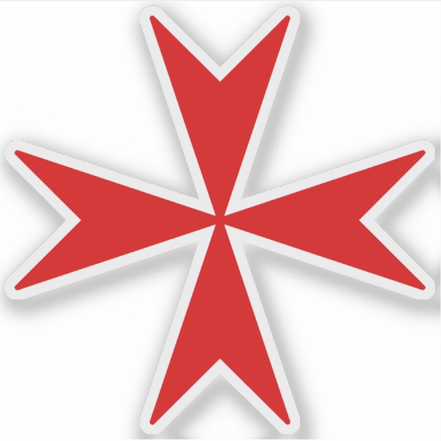 Pegatina Cruz De Malta (rojo) (Anverso)