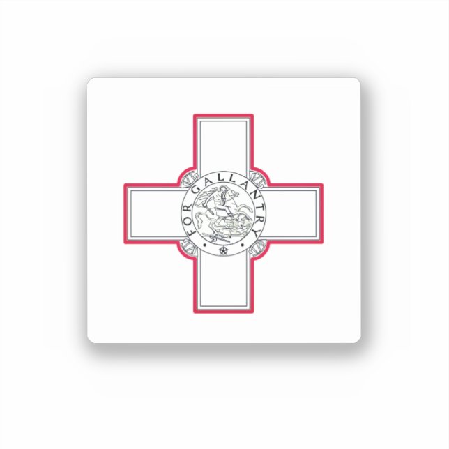 Pegatina Cruz desde la bandera de Malta (Anverso)