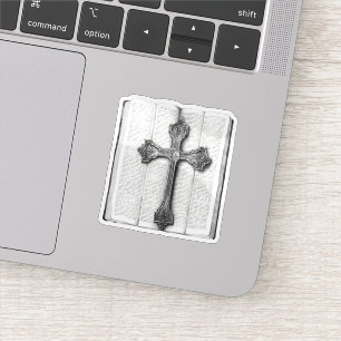 Pegatina Cruz en la Biblia Vinyl