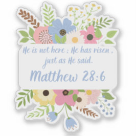 Pegatina Cruz floral se eleva en Pascua