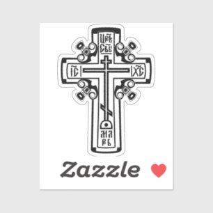 Pegatina Cruz ortodoxa cristiana