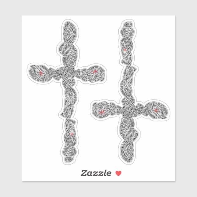 Pegatina Cruz Pierced (Hoja)