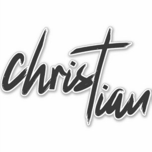 Pegatina Cruz vertical de fe cristiana