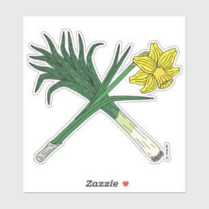 Pegatina Cruzado de puerros y daffodil