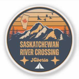 Pegatina Cruzando el río Saskatchewan, Alberta