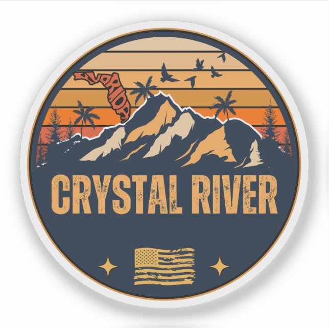 Pegatina Crystal River, Florida  (Anverso)