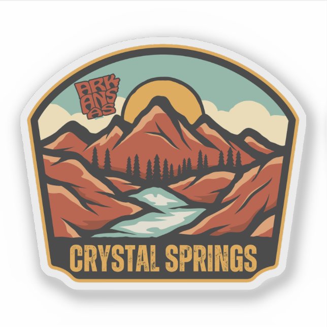 Pegatina Crystal Springs, Arkansas (Anverso)