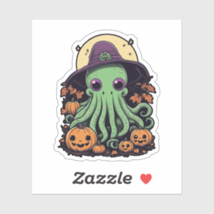 Pegatina Cthulhu Halloween Madness - Bruja púrpura Kawaii