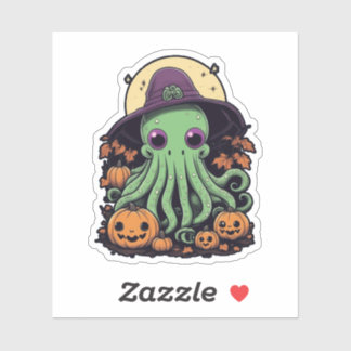 Pegatina Cthulhu Halloween Madness - Bruja púrpura Kawaii