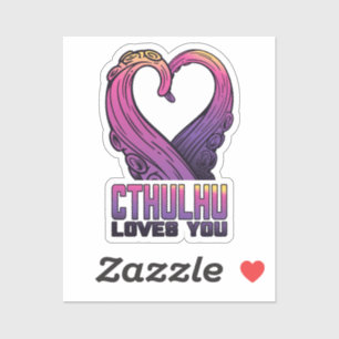 Pegatina Cthulhu Te Ama Tentacles Lovecraft