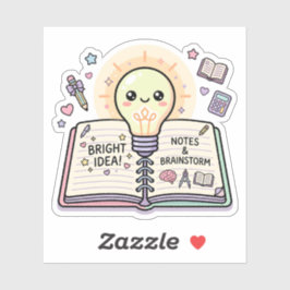 Pegatina Cuaderno de la bombilla pastel kawaii idea brillan