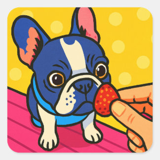 PEGATINA CUADRADA いちごとポップなフレブルのシール