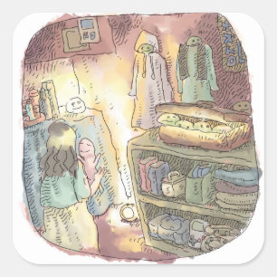 PEGATINA CUADRADA さ や に れ じ