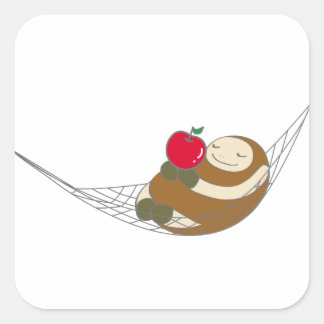 PEGATINA CUADRADA なまけたろうステッカー たろう