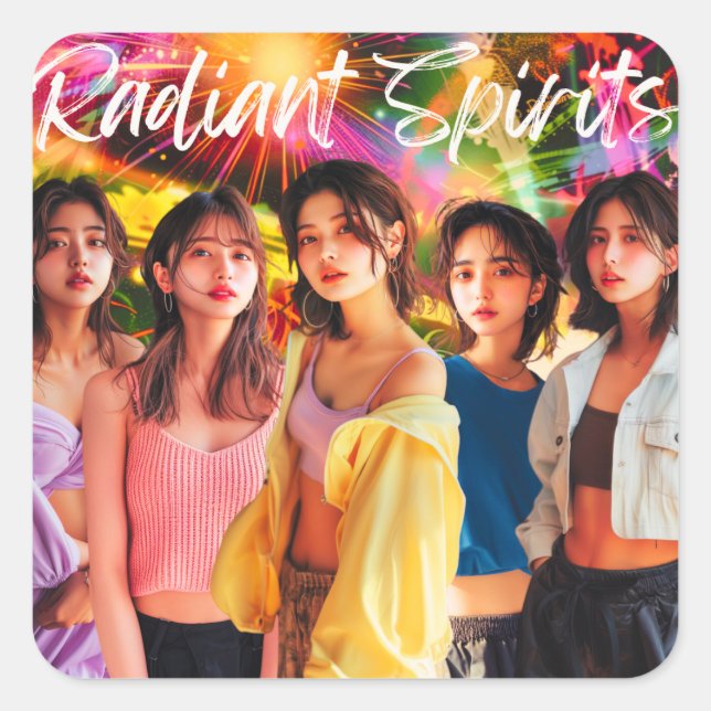 Pegatina Cuadrada デジタルヒューマンアイドル「Radiant Dreams」　配信記念シール (Anverso)