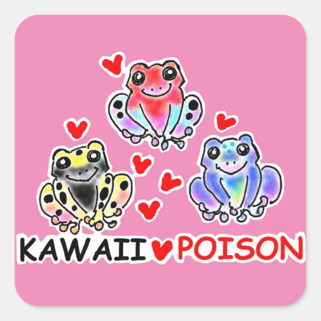 PEGATINA CUADRADA ヤドクガエルちゃん ラウンドシール (Anverso)